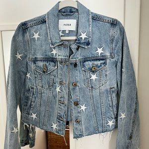 Pistola Star Cropped Jean Jacket